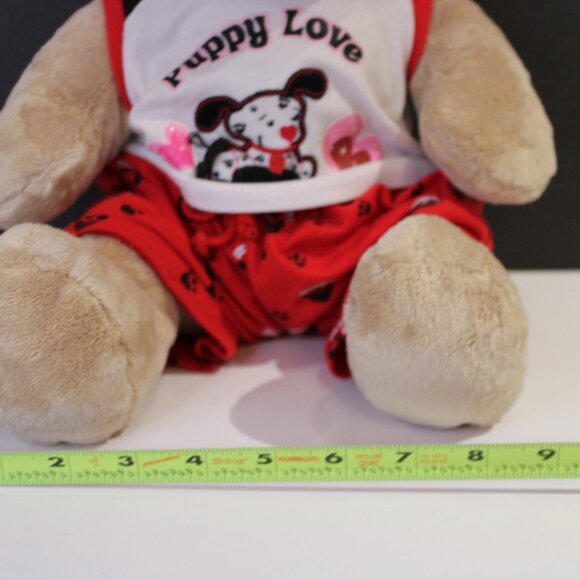 Build a Bear tan bear plush with puppy love shirt/shorts GUC 14" - Picture 10 of 10